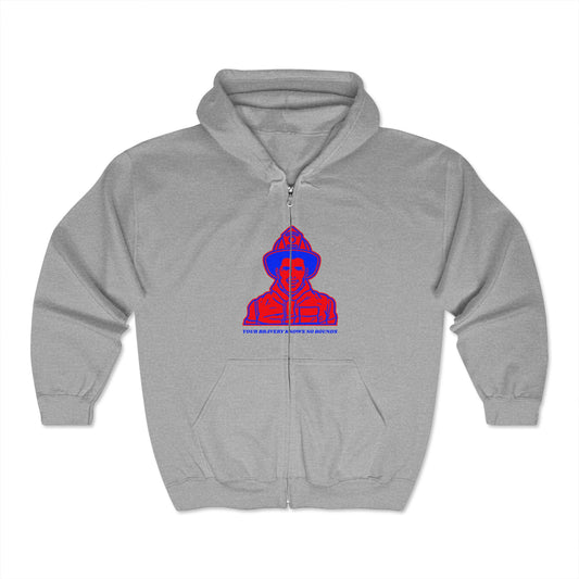 Firefighter Unisex Full Zip Hooded Sweatshirt – Your bravery knows no bounds