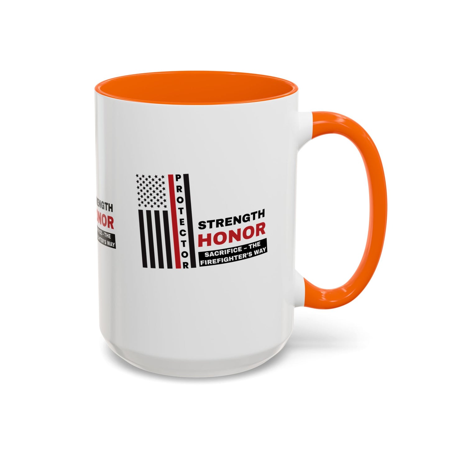Firefighter Accent Coffee Mug – Strength, honor, sacrifice – the firefighter’s way
