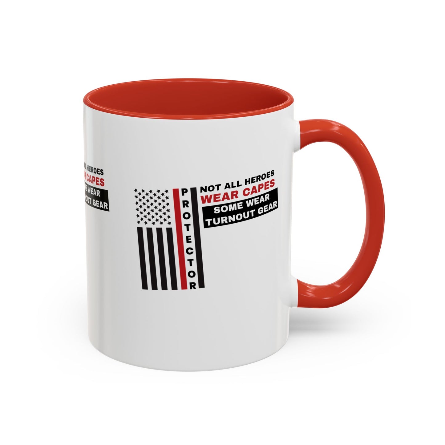 Firefighter Accent Coffee Mug – Not all heroes wear capes—some wear turnout gear