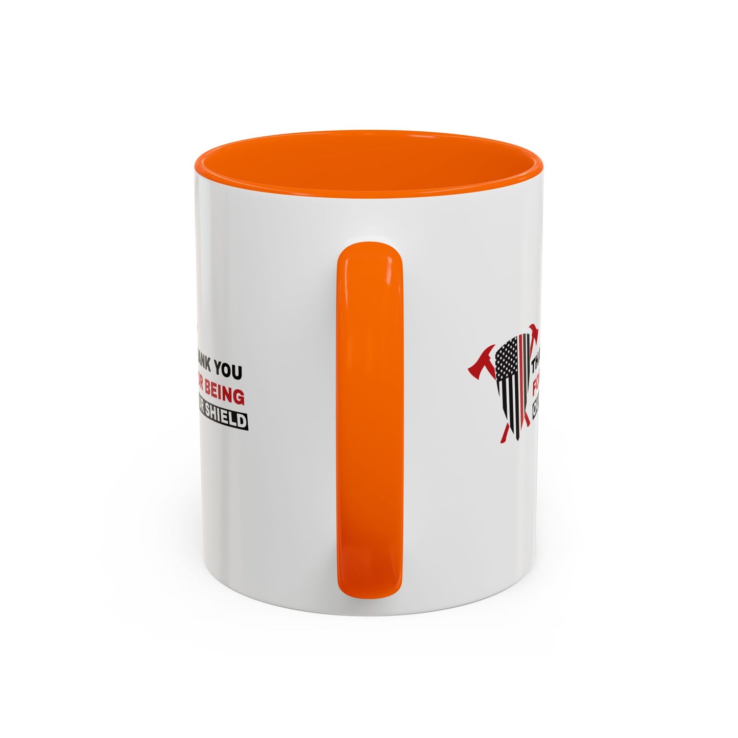 Firefighter Accent Coffee Mug – Thank you for being our shield
