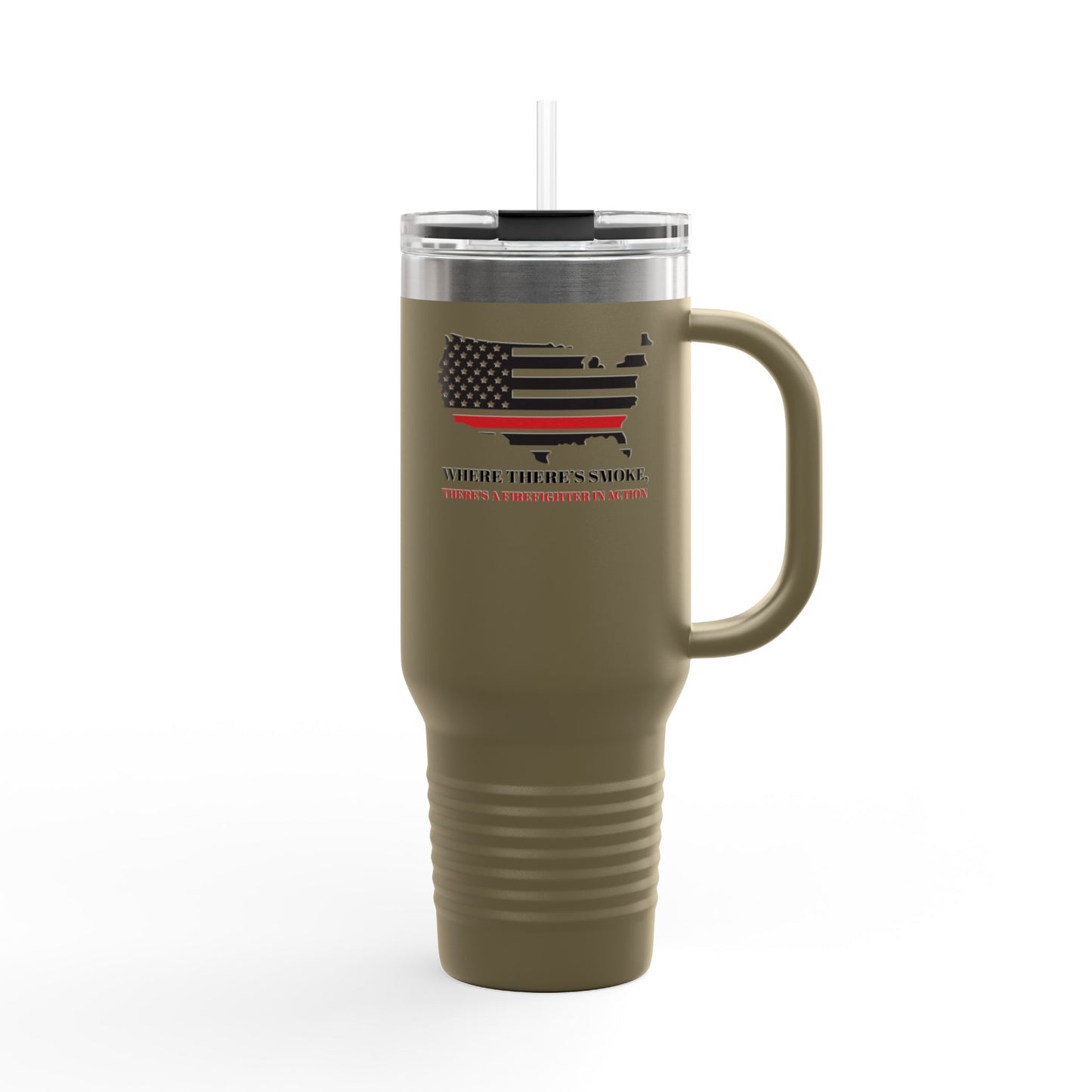 Firefighter Insulated Travel Mug, 40oz – Where there’s smoke, there’s a firefighter in action