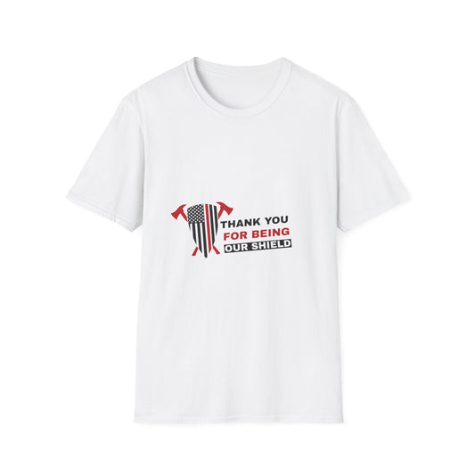 Firefighter Softstyle T-Shirt – Thank you for being our shield