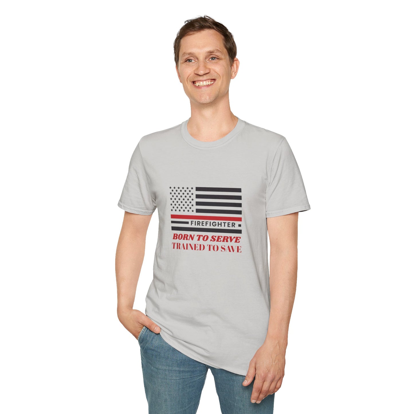 Firefighter Softstyle T-Shirt – Born to serve, trained to save