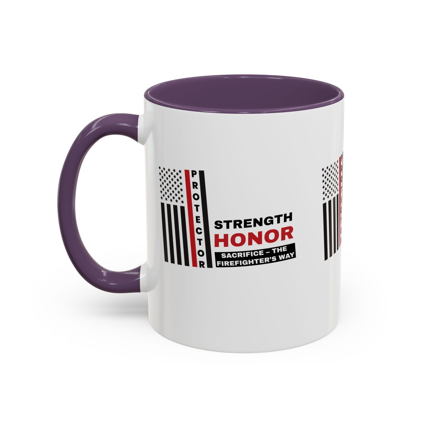 Firefighter Accent Coffee Mug – Strength, honor, sacrifice – the firefighter’s way