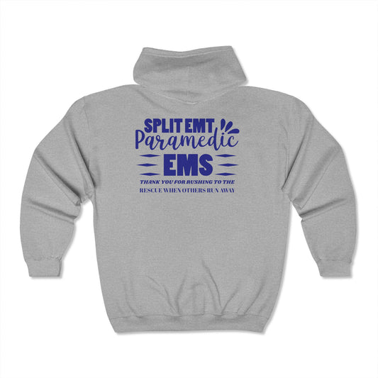 EMS Unisex Full Zip Hooded Sweatshirt – Thank you for rushing to the rescue when others run away