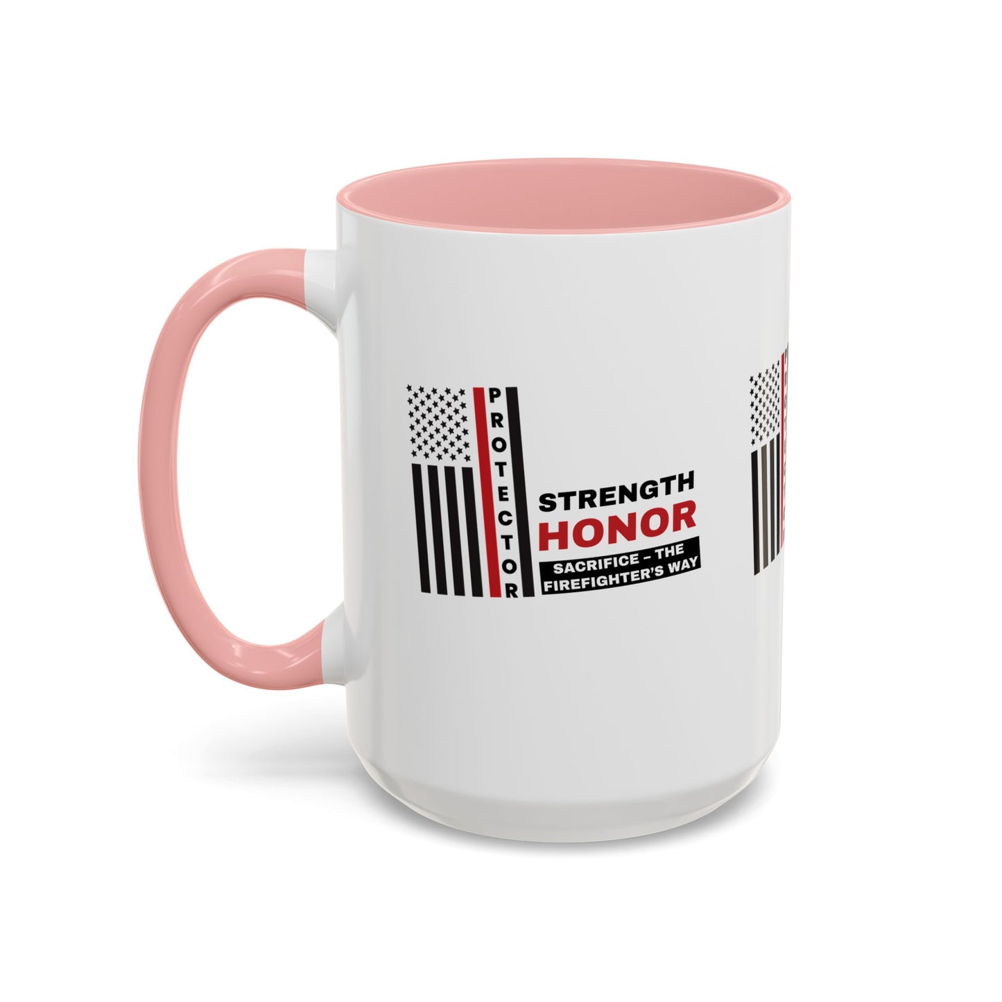 Firefighter Accent Coffee Mug – Strength, honor, sacrifice – the firefighter’s way