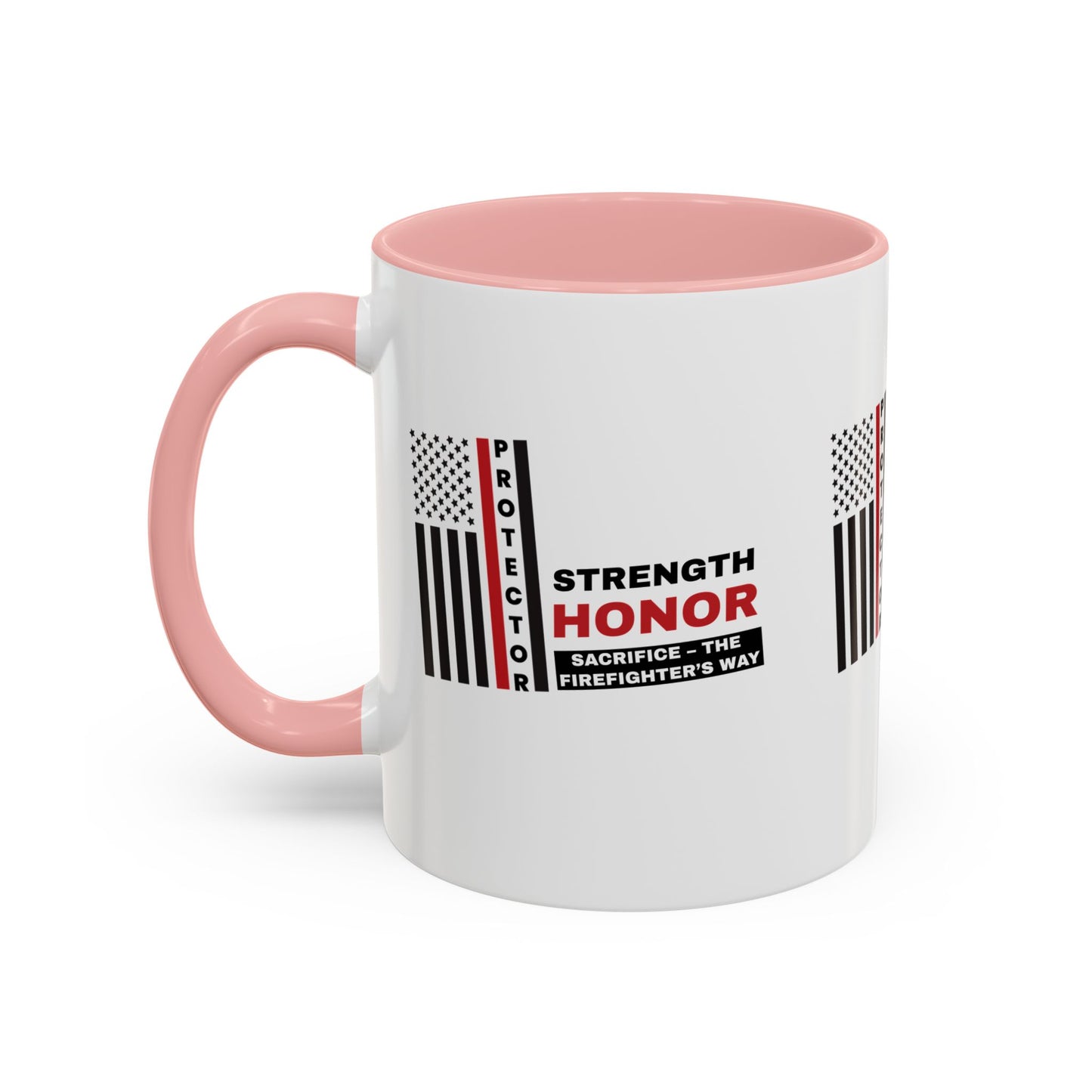 Firefighter Accent Coffee Mug – Strength, honor, sacrifice – the firefighter’s way