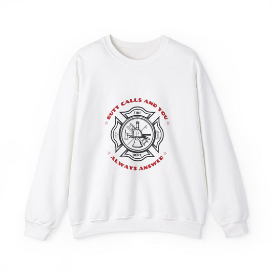 Firefighter Unisex Heavy Blend Crewneck Sweatshirt – Duty calls, and you always answer
