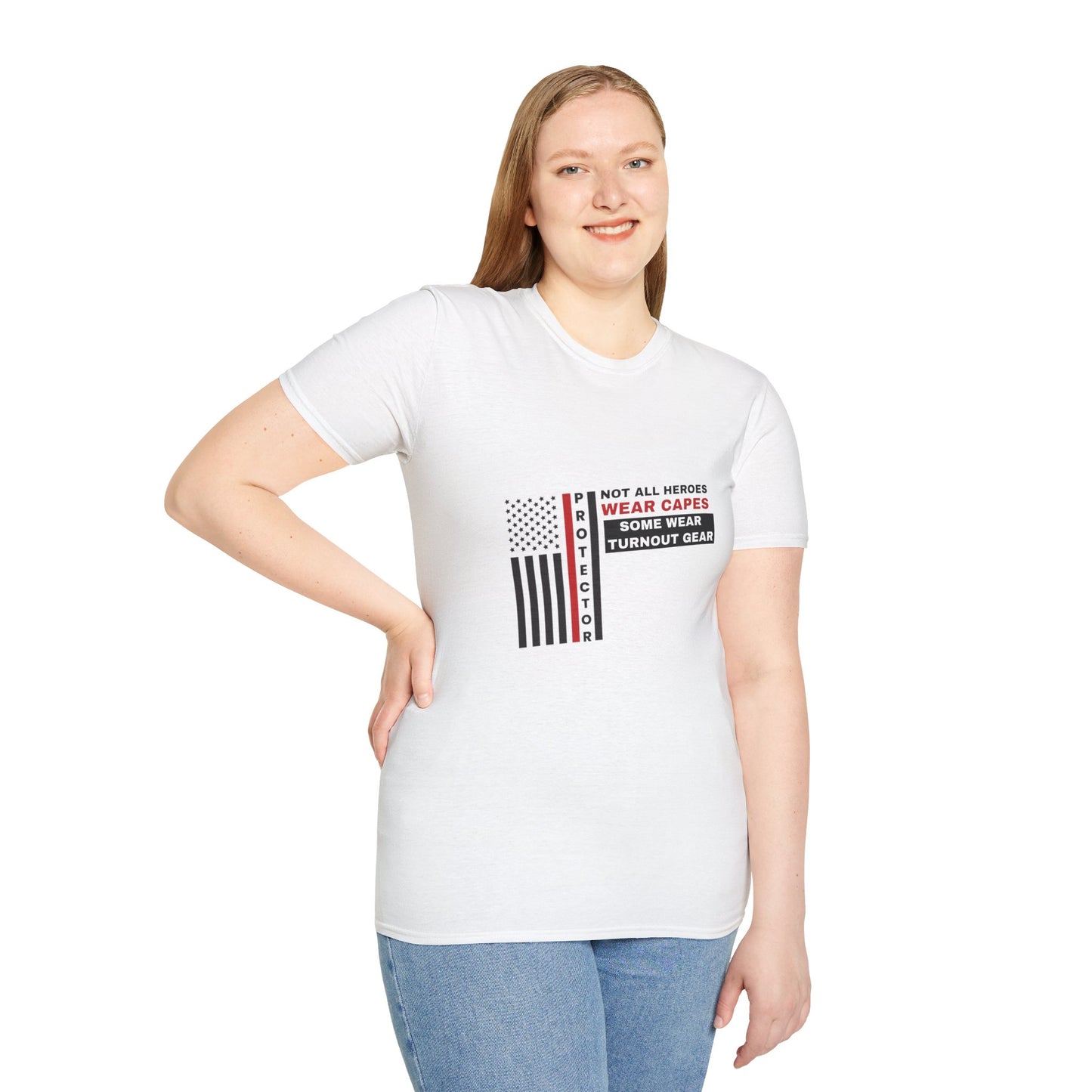 Firefighter Softstyle T-Shirt – Not all heroes wear capes—some wear turnout gear