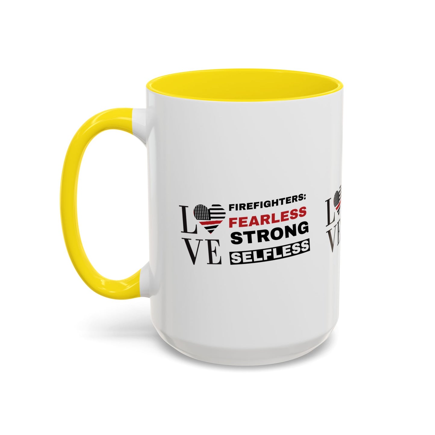 Firefighter Accent Coffee Mug – Firefighters: fearless, strong, selfless