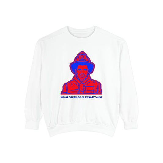 Firefighter Unisex Garment-Dyed Sweatshirt – Your courage is unmatched