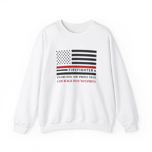 Firefighter Unisex Heavy Blend Crewneck Sweatshirt – Every day, you prove that courage has no limits