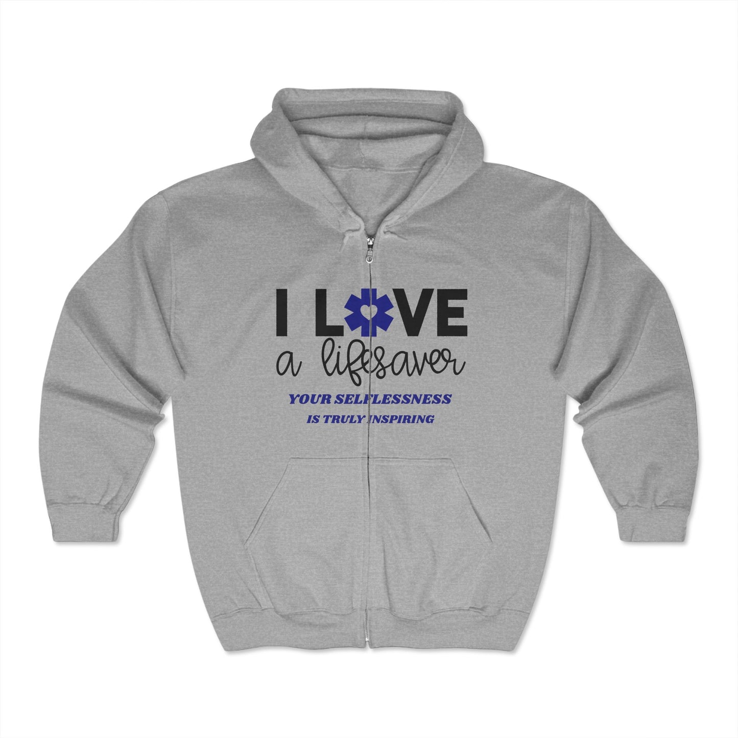 EMS Unisex Full Zip Hooded Sweatshirt – Your selflessness is truly inspiring