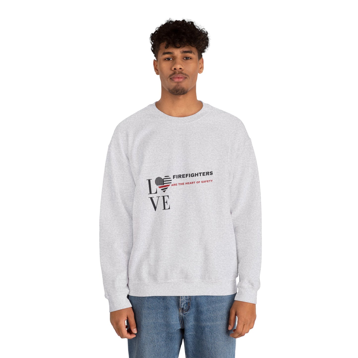 Firefighter Unisex Heavy Blend Crewneck Sweatshirt – Firefighters are the heart of safety