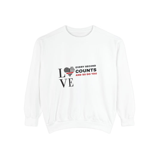 Firefighter Unisex Garment-Dyed Sweatshirt – Every second counts, and so do you