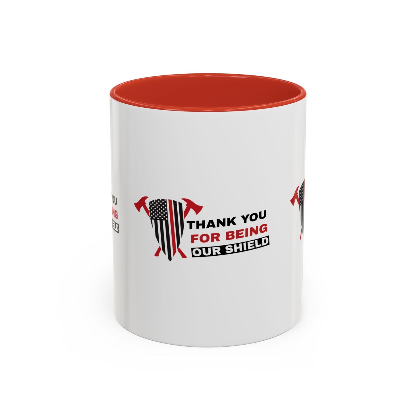 Firefighter Accent Coffee Mug – Thank you for being our shield