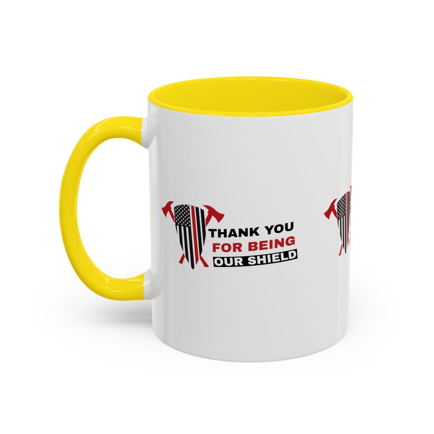 Firefighter Accent Coffee Mug – Thank you for being our shield
