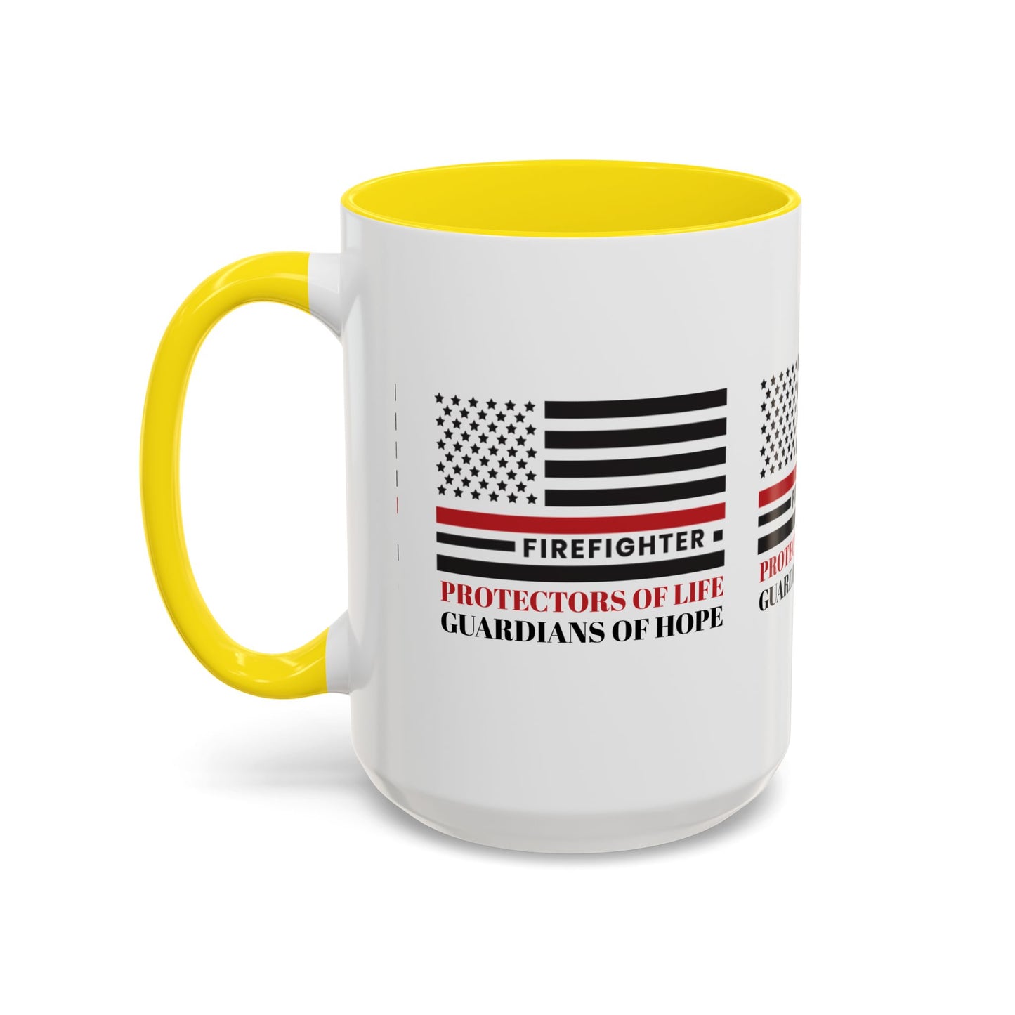 Firefighter Accent Coffee Mug – Firefighters: Protectors of life, guardians of hope