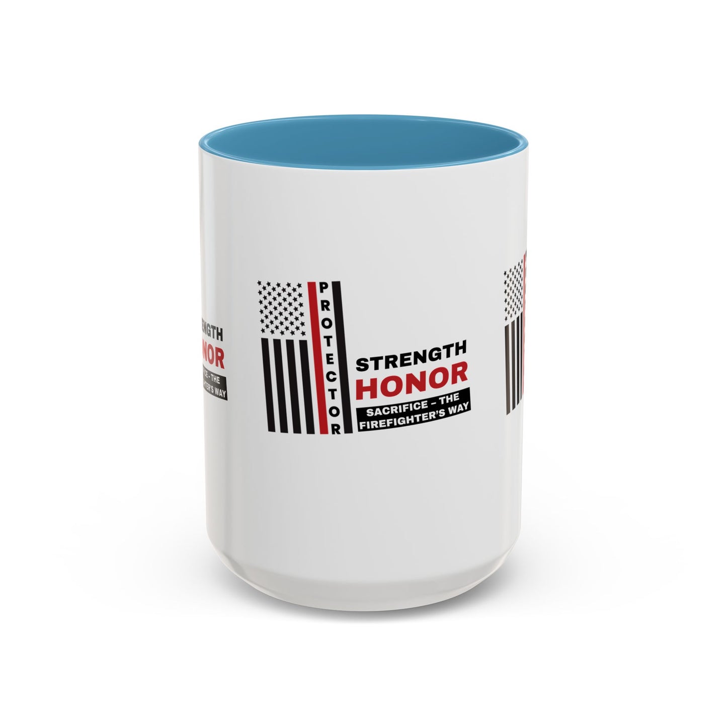 Firefighter Accent Coffee Mug – Strength, honor, sacrifice – the firefighter’s way